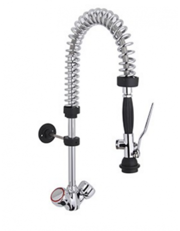 Gruppo doccia prelavaggio monoforo a lavello piccolo con maniglie rotonde - mm 250x580h