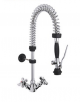 Gruppo doccia prelavaggio monoforo a lavello piccolo con maniglie a Croce - mm 250x580h