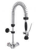 Gruppo doccia prelavaggio monoforo a lavello piccolo con maniglie a Stella - mm 250x580h