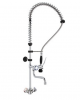 GRUPPO DOCCIA PRELAVAGGIO MONOFORO CON CANNA A META' ASTA, MANIGLIA ROTONDA E DOCCETTA