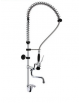 Monoforo a lavello con miscelatore lavaverdure, canna + a metà asta, leva corta, L flessibile, h variabile