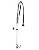 Gruppo doccia miscelatore monoforo a lavello con doccia acqua-stop e leva corta - lunghezza flessibile, altezza mm 1165