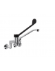 Biforo miscelatore a a muro con canna, leva clinica in plastica nera - Interasse 155±20 mm - mm 310x155x335h