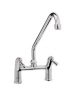 RUBINETTO BIFORO CON CANNA GIREVOLE ”C”,Ø18X250, MANIGLIA A LEVA. INTERASSE 155mm