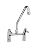 RUBINETTO BIFORO CON CANNA GIREVOLE "C" Ø18x300, MANIGLIA A LEVA. INTERASSE 155mm-LUNGHEZZA CANNA MM 300