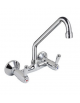 Biforo a muro, canna a "C" Ø mm 18 , maniglia Pino - mm 250x250h