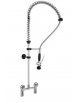 Biforo a lavello con doccia + raccordi, maniglia Elena - lunghezza variabile, altezza flessibile - Interasse fisso 155 mm