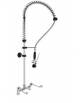 Gruppo doccia prelavaggio biforo a lavello con maniglie a leva clinica e doccetta Basic. Interasse fisso 203,20 mm