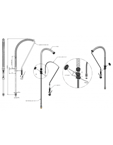 Kit doccia competo di basetta con doccetta - lunghezza flessibile, altezza variabile