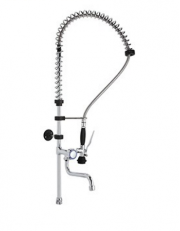 Kit doccia competo di basetta e canna a metà asta mm Ø 18, maniglia Rotonda - mm 300x150h