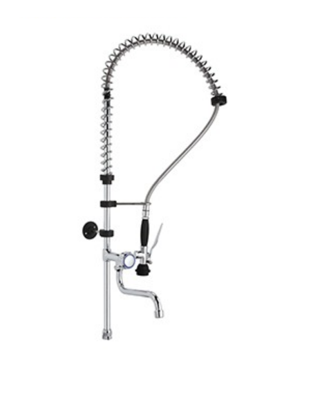 Kit doccia competo di basetta e canna a metà asta mm Ø 18, maniglia Rotonda - mm 300x150h