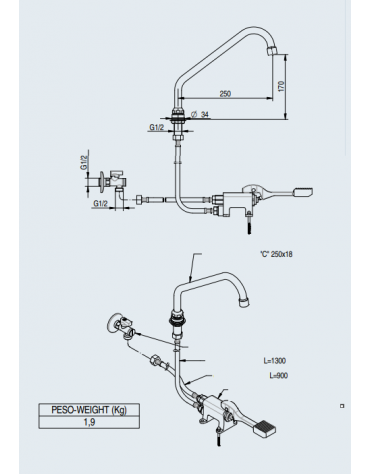 Kit pedale e bocca, acqua fredda