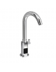 Miscelatore elettronico canna alta girevole lunga cm 13 con alimentazione a batteria - Ø mm 25 -  completo di flessibili