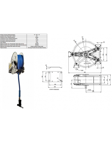 Gruppo lavaggio . avvolgi tubo + pistola nito - lunghezza tubo 8 metri