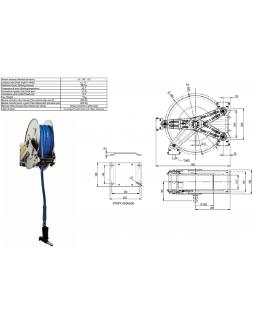Gruppo lavaggio . avvolgi tubo + pistola nito - lunghezza tubo 20 metri