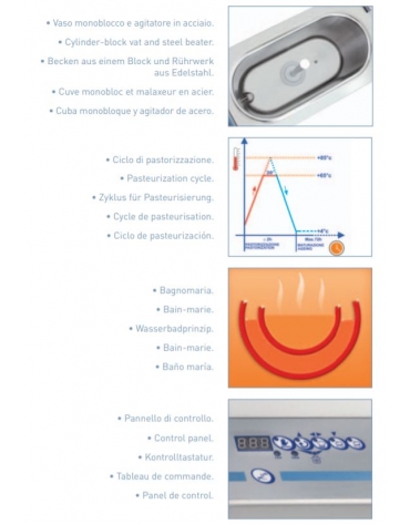 Pastorizzatore per gelato / gelateria Lt. 30