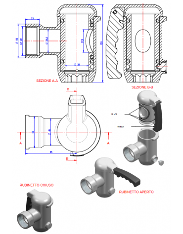 Scarico Pentola 1″ 1/2 Dado Fisso con Tenuta O-Ring