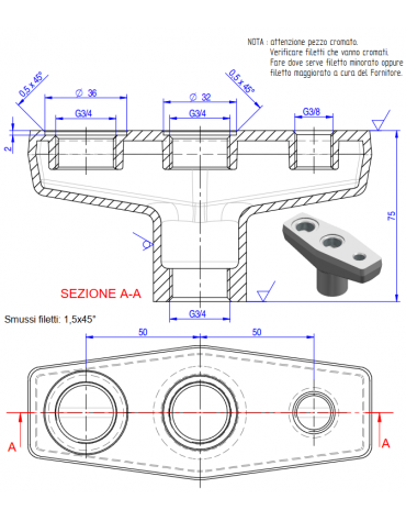 Polmone per gruppo di sicurezza 3/4''