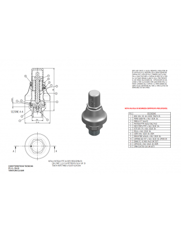 Valvola di sicurezza a molla 3/4″ certificata PED