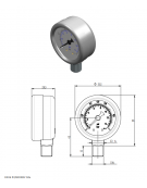 Manometro ¼'' - mm Ø53,5x71h