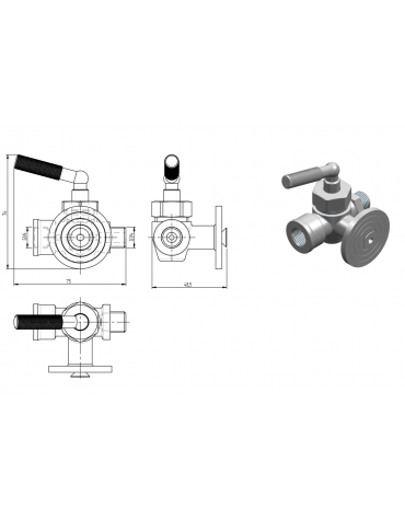 Rubinetto portamanometro 1/4″