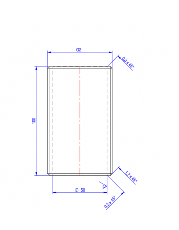 Nipplo 2" - mm Ø 50x100h