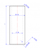 Nipplo 1" 1/2 - mm Ø 34x52h