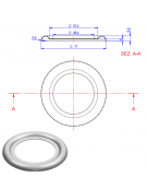 Borchia per rubinetto scarico 1" 1/2" -  Ø totale mm 77