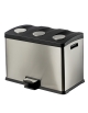 Pattumiera inox per raccolta differenziata - N. 3 secchi interni da lt 12 cadauno - cm 60x39x43h