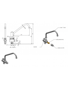 Corpo deviatore con canna a "C", maniglia a Leva - mm Ø 18x250x310h
