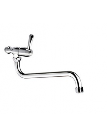 Snodo a muro con canna a "S"e maniglia a Leva - mm Ø 18x220x120h