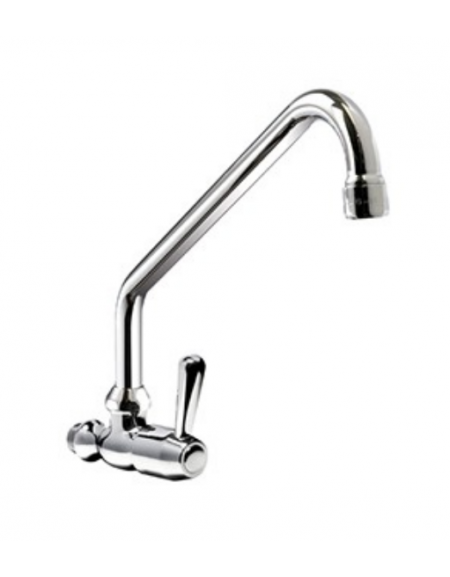 Snodo a muro con canna a "C", maniglia a Leva - mm Ø 18x250x255h