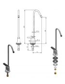 Rubinetto per depuratore canna ad "ombrello" - mm Ø 10x270h
