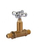 Rubinetto d'arresto brasiera stampato FF, + nipplo1/2'', maniglia Croce
