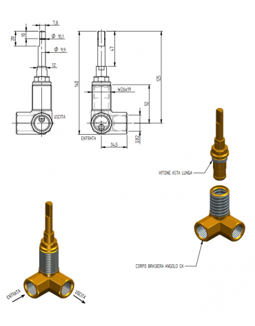 Rubinetto d’Arresto ad Angolo SX 1/2″