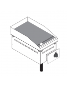 Fry top elettrico da incasso, piastra liscia, range temp. 50÷320 °C - sup. di cottura cm 34,6x56,4  - dim. 35x60x21h