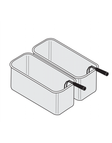 Set 2 cestelli GN 2/6 per cuocipasta - cm 14.5x29x20h