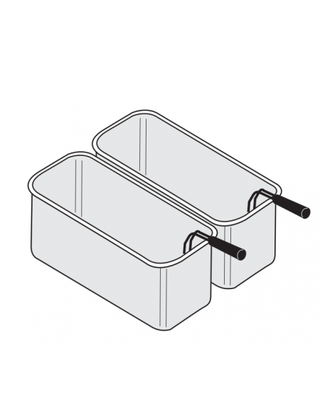 Set 2 cestelli GN 2/6 per cuocipasta - cm 14.5x29x20h