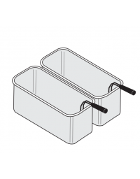 Set 2 cestelli GN 2/6 per cuocipasta - cm 14.5x29x20h