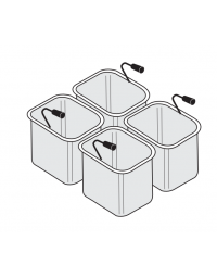 Set 4 cestelli GN1/6 per cuocipasta - cm 14x14x20h