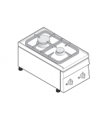 Cucina a gas 2 fuochi da banco, potenza fuochi aperti 1x3kw + 1x3,6kw - cm 35x60x30h