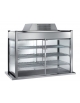 Vetrina refrigerata con piano di fondo con cristalli a coulisse su 1 lato ed antine a ribalta mm 1500x700x1143 h