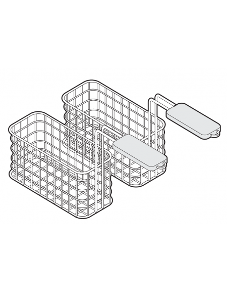 Coppia cestelli extra per friggitrice Lt 8 - cm 10,5x26,5x10,5h cadauno
