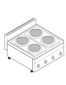 Cucina elettrica da banco trifase-8kw, 4 piastre Ø cm 18 - cm 70x65x28h