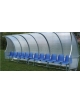 Panchina allenatori/riserve con 8 sedute lunghezza metri 4 - mt 4x1,20x2,00h - copertura in policarbonato alveolare