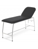 Lettino da visita medica in acciaio cromato rotondo-1 SNODO-Portata 180 Kg-cm 185x60x79h-Rivestimento in similpelle ignifugo