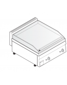 Fry top a gas da banco, 8 kw, piastra liscia, consumo gas 0,42 m³/h - sup. di cottura cm 69,6x56,4  - dim. 70x65x28h