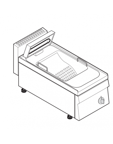 Scaldapatate elettrico monofase-0.65kw da banco, 1 vasca GN2/3 dim. cm 32,5x35,4x20h - dim tot. cm 35x65x28h