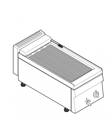 Griglia elettrica da banco trifase-3kw, con griglia dim. cm 25x40 - dim tot. cm 35x65x28h