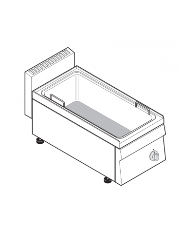 Brasiera elettrica da banco trifase-3,3kw, 1 vasca estraibile AISI 304, cap. 7,5lt - dim tot. cm 35x65x28h